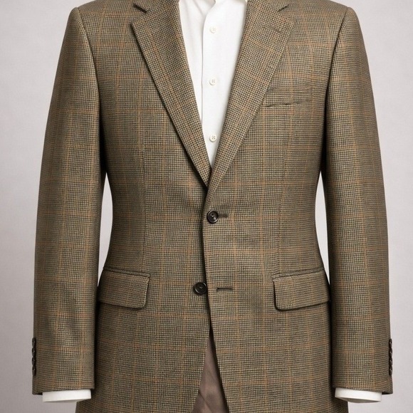 Izod Other - 100% Wool IZOD Mens 44S Brown Houndstooth Blazer Woolmark Sport Coat suit